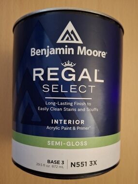 Benjamin Moore Regal Select Interior Semi-Gloss Base 3 Hamilton Blue 29.5oz
